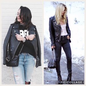 *SOLD* Wilsons Black Leather Cycle Jacket